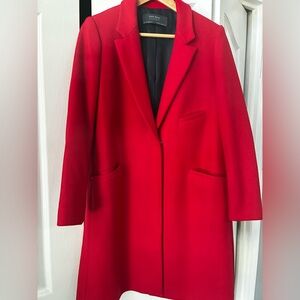 Zara red wool coat
